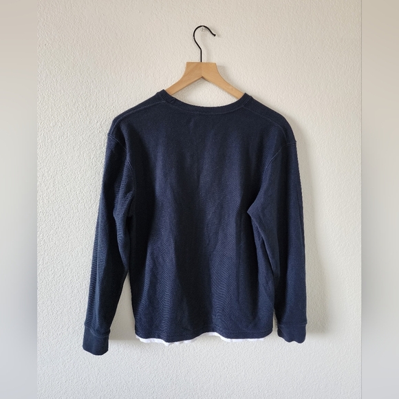 Zara Men’s Navy Blue L/S Thermal Top Size Medium - Picture 2 of 6